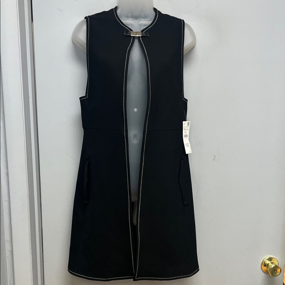 Zara Basic Collection Black Sleeveless Open-Front Vest – XS
